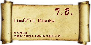 Timári Bianka névjegykártya