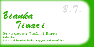 bianka timari business card
